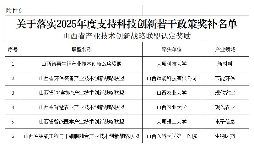 附件：关于落实2025年度支持科技创新若干政策奖补名单_产业技术战略联盟奖励资金明细表.png